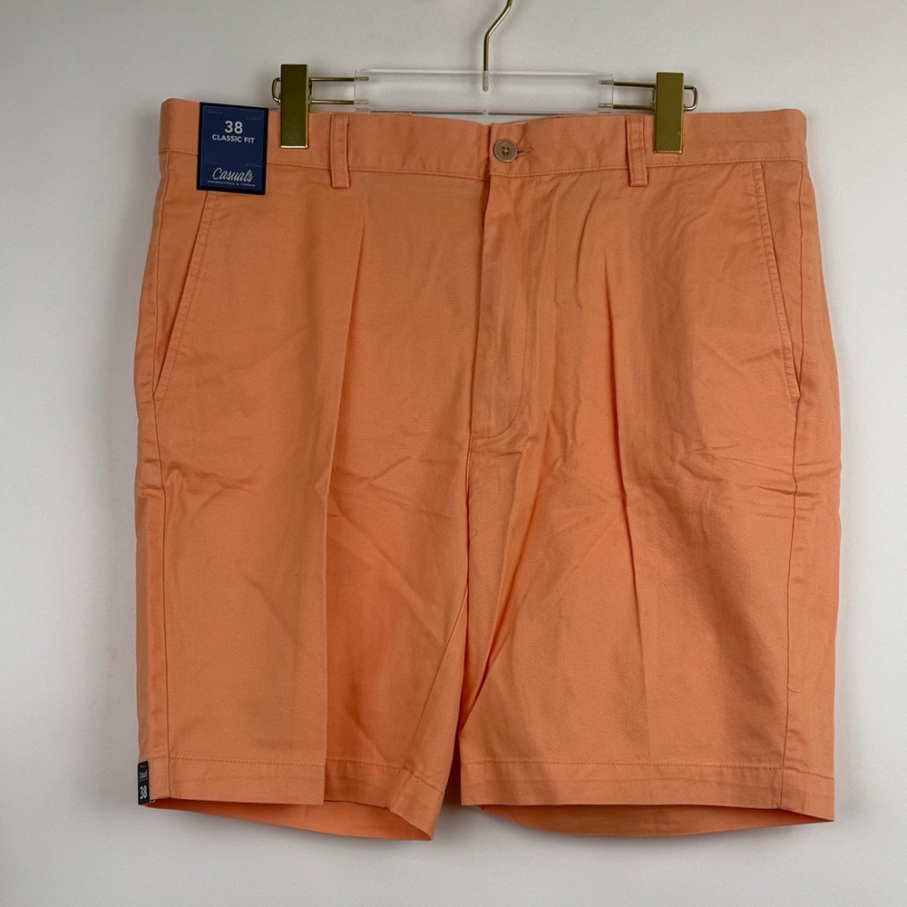 Casuals By Roundtree And Yorke Men's Cotton Coral Shorts Size 38 NWT